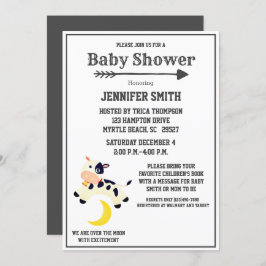 Koe over het moonneursery Baby shower Kaart