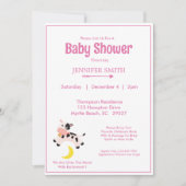 Koe over het moonneursery Baby shower roze Kaart (Voorkant)