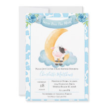 Koe over het motorblauw Baby shower