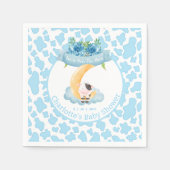 Koe over het motorblauw Baby shower Servet (Voorkant)