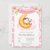 Koe over het motorvoertuig Baby shower Kaart (Voorkant)