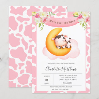Koe over het motorvoertuig Baby shower Kaart