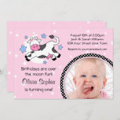 Koe over Moon Baby Foto van Birthday Kaart (Voorkant / Achterkant)