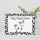 Koe partij dierdag uitnodiging (Staand voorkant)