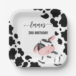 Koe partij servies koe patroon gepersonaliseerd papieren bordje