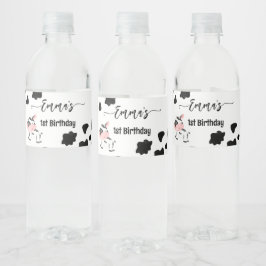 Koe partij servies koe patroon gepersonaliseerd waterfles etiket