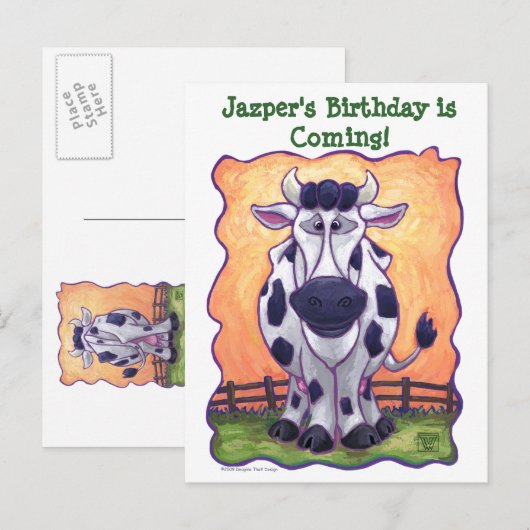 Koe partijcentrum aankondigingskaart (Voorkant / Achterkant)