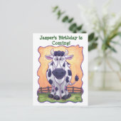 Koe partijcentrum aankondigingskaart (Staand voorkant)