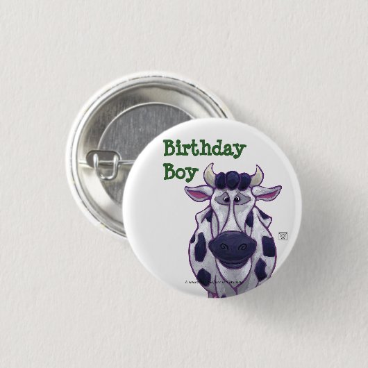 Koe partijcentrum ronde button 3,2 cm (Voorkant /achterkant)