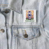 Koe partijcentrum vierkante button 5,1 cm (In situ)