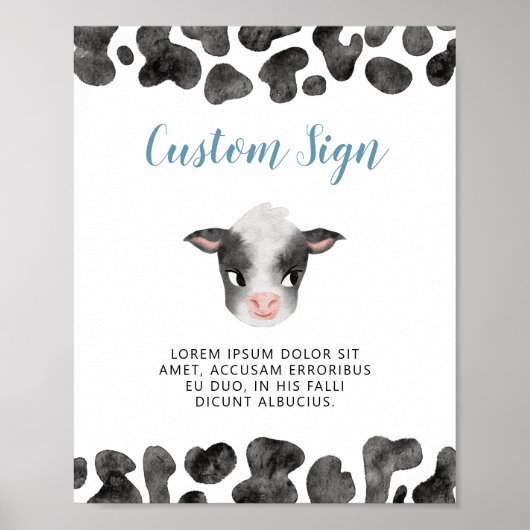 Koe Party Custom Sign Poster (Voorkant)