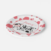 Koe party servies roze koe patroon gepersonaliseer papieren bordje (Gekanteld)