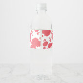 Koe party servies roze koe patroon gepersonaliseer waterfles etiket (Achterkant)