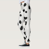 Koe Patches - Zwart op witte vacht Koeienhuid Look Leggings (Links)