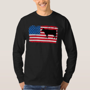Koe Patriotic Usa Vlag Boerderij Dierlijk Melk 4 j T-shirt