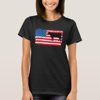 Koe Patriotic Usa Vlag Boerderij Dierlijk Melk 4 j T-shirt
