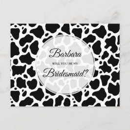 Koe Patroon Achtergrond Bruidsmeisje Kaart