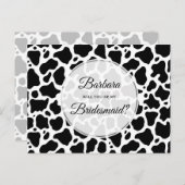 Koe Patroon Achtergrond Bruidsmeisje Kaart (Voorkant / Achterkant)