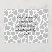 Koe Patroon Achtergrond Bruidsmeisje Kaart (Achterkant)