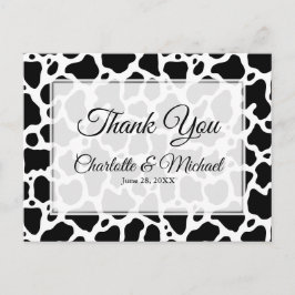 Koe Patroon Achtergrond Bruiloft Dank u Briefkaart