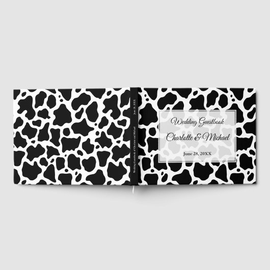 Koe Patroon Achtergrond Bruiloft Gastenboek (Volledig)