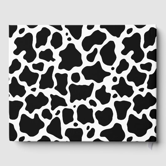 Koe Patroon Achtergrond Bruiloft Gastenboek (Achterkant)