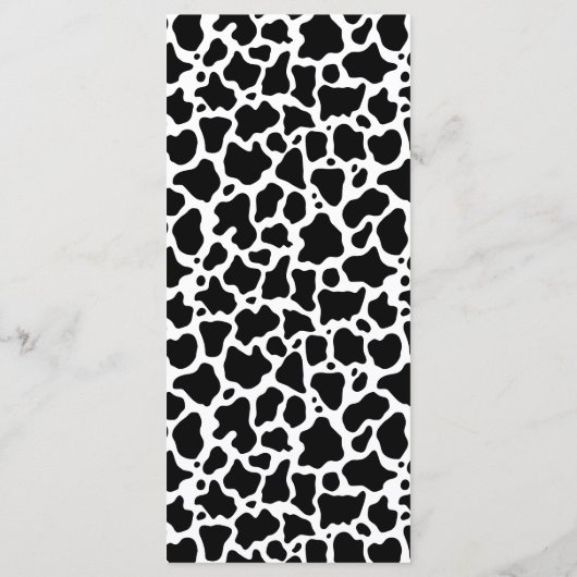 Koe Patroon Achtergrond Bruiloft Menu (Achterkant)