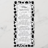 Koe Patroon Achtergrond Bruiloft Menu (Voorkant)