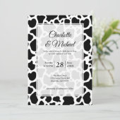 Koe Patroon Achtergrond bruiloft uitnodiging (Staand voorkant)