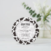 Koe patroon achtergrond Ronde uitnodiging (Staand voorkant)