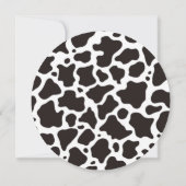 Koe patroon achtergrond Ronde uitnodiging (Achterkant)