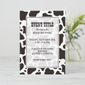 Koe patroon achtergrond Uitnodiging (Staand voorkant)