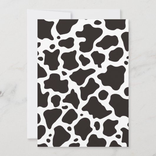 Koe patroon achtergrond Uitnodiging (Achterkant)