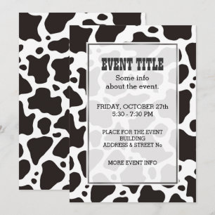 Koe patroon achtergrond Uitnodiging
