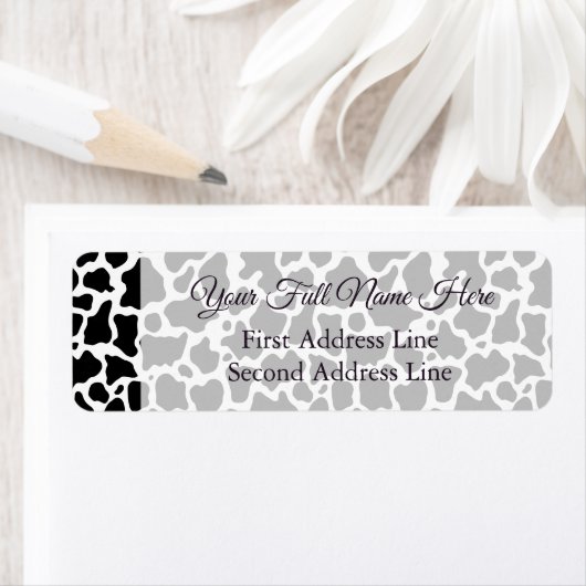 Koe Patroon Achtergrondbruiloft Adresetiketten Etiket (Insitu)