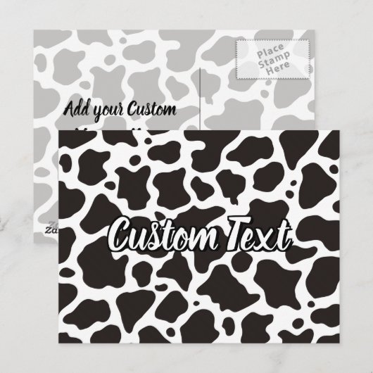 Koe Patroon Briefkaart (Voorkant / Achterkant)