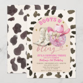 Koe Patroon Westerne Laarzen en Bling Verjaardag Kaart (Voorkant / Achterkant)