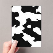 Koe Patroon zwart-wit Acryl Uitnodigingen (Insitu (Draagbaar))