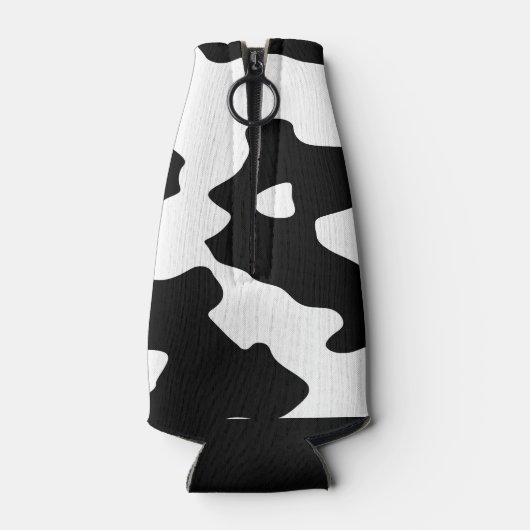 Koe Patroon zwart-wit Flesjeskoeler (Achterkant)