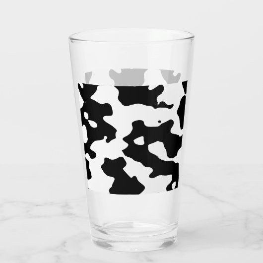 Koe Patroon zwart-wit Glas (Achterkant)