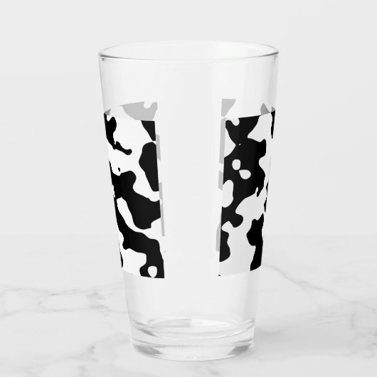 Koe Patroon zwart-wit Glas (Links)