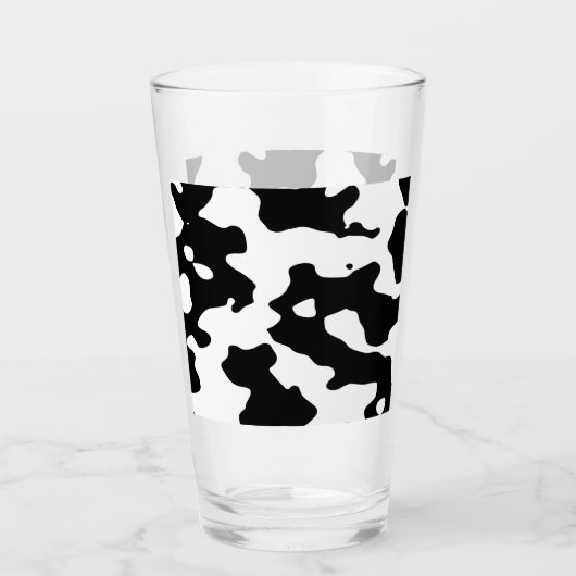 Koe Patroon zwart-wit Glas (Voorkant)