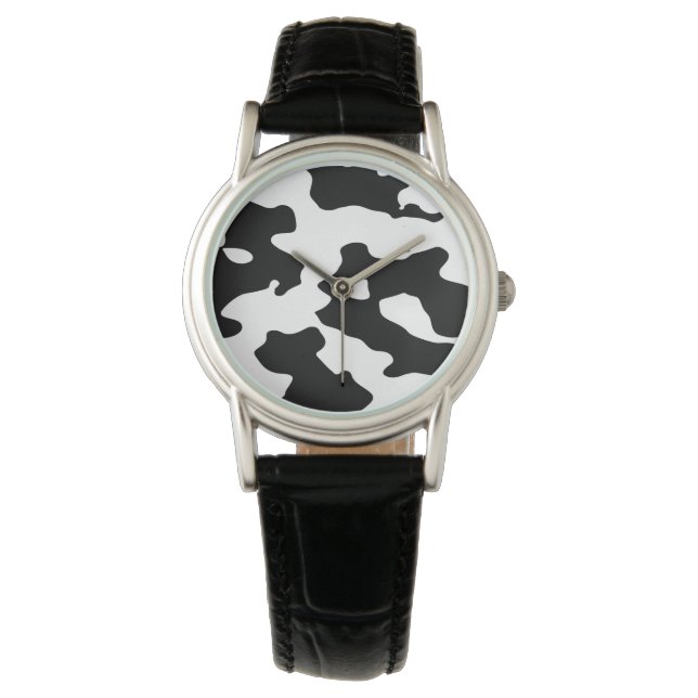 Koe Patroon zwart-wit Horloge (Voorkant)