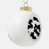 Koe Patroon zwart-wit Keramische Bal Ornament (Links)