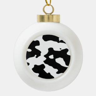 Koe Patroon zwart-wit Keramische Bal Ornament