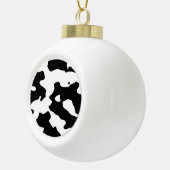 Koe Patroon zwart-wit Keramische Bal Ornament (Rechts)