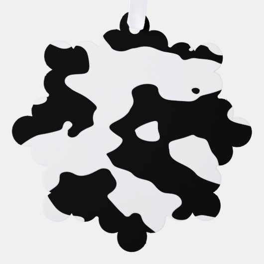 Koe Patroon zwart-wit Ornament Kaart (Voorkant)