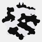 Koe Patroon zwart-wit Ornament Kaart (Achterkant)