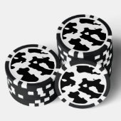 Koe Patroon zwart-wit Pokerchips (Opstapeling)