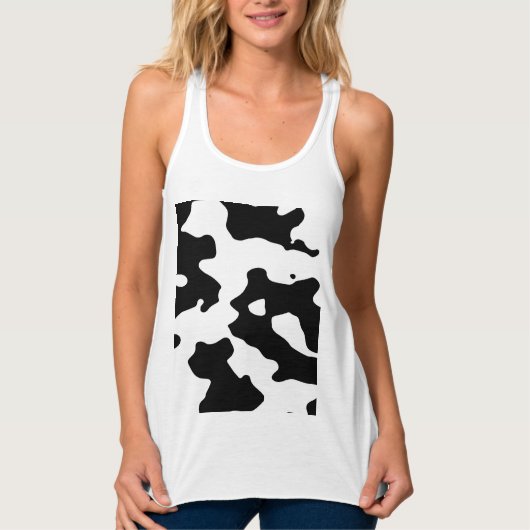 Koe Patroon zwart-wit Tanktop (Voorkant)
